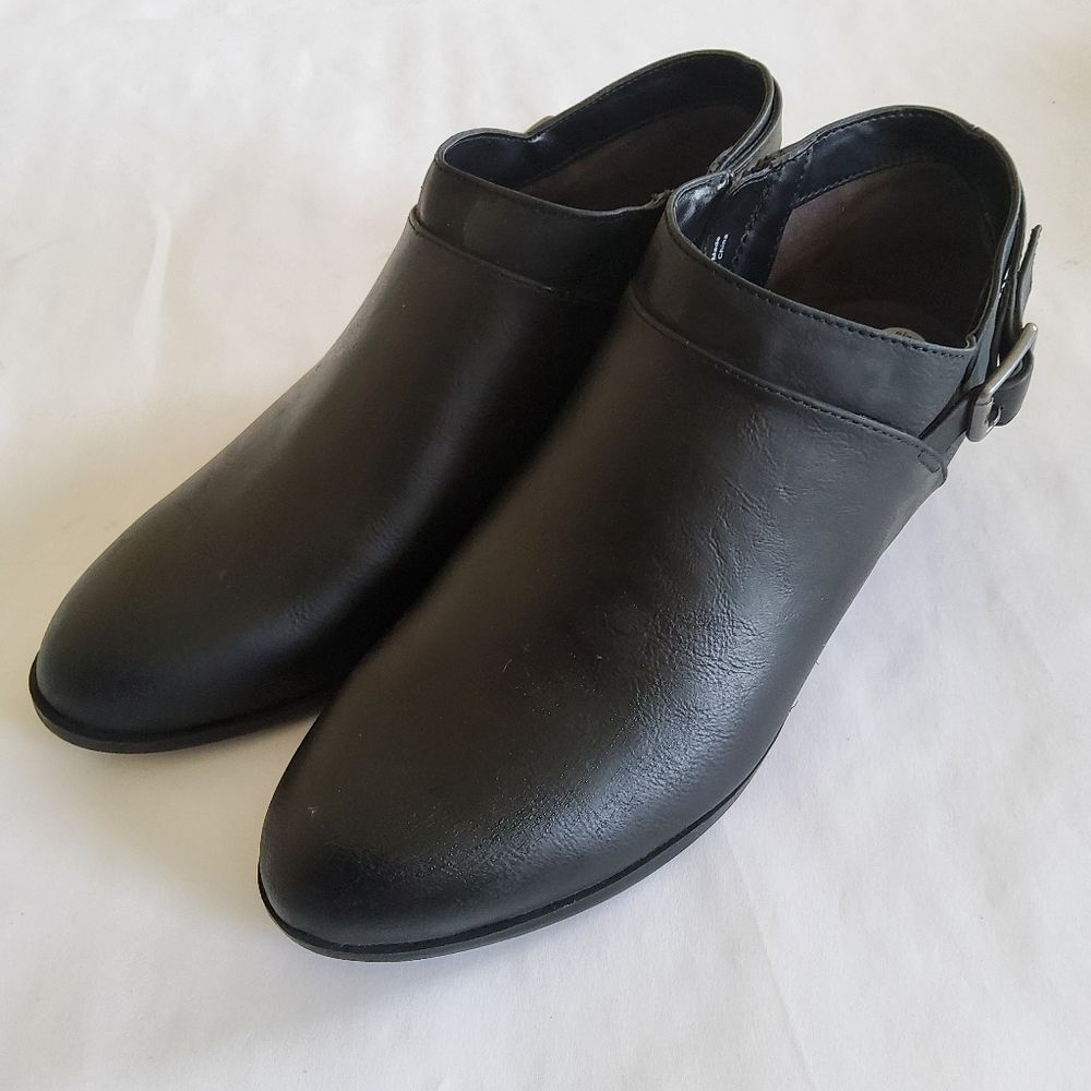 New Life Strides Alexi Black Faux Leather Ankle Boots Booties Size 11 - Picture 3 of 14